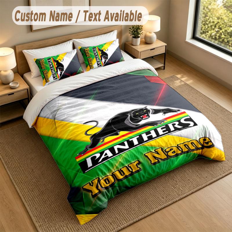 Bedding Set 1 Duvet Cover 2 Pillowcases Penrith Panthers Print Soft Bed Linen Bedroom Decor