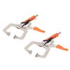2Pcs Locking C Clamp Pliers Set Heavy Duty Woodworking Face Clamp with Rotating Pads for Welding   Hole Joinery