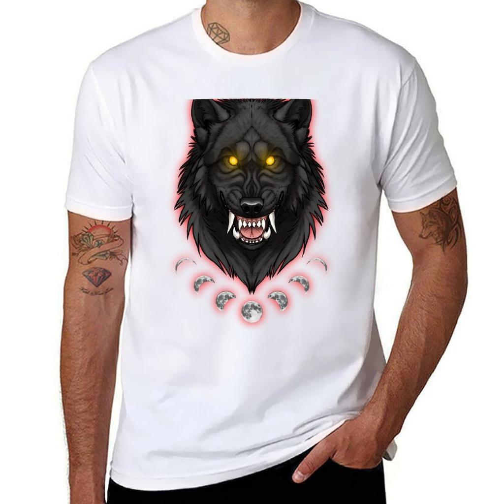 Werewolf Moon Tshirt Basic Simple Casual Short Sleeve Tee