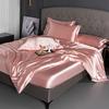 Summer double-sided ice silk mattress four-piece set silky smooth and cool silk three-piece set bed sheet quilt cover light luxury bedding cool