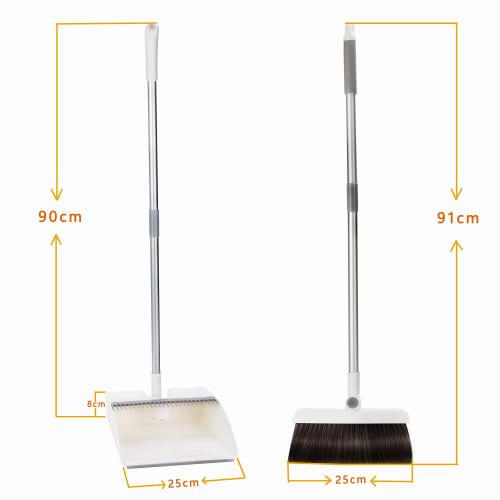 Broom and Dustpan Set, Standing Cleaning Set [New for 2025] Popular Outdoor Use, Fastener-Mounted, 180 Adjustable Broom Angle, Rotating Broom, Conven