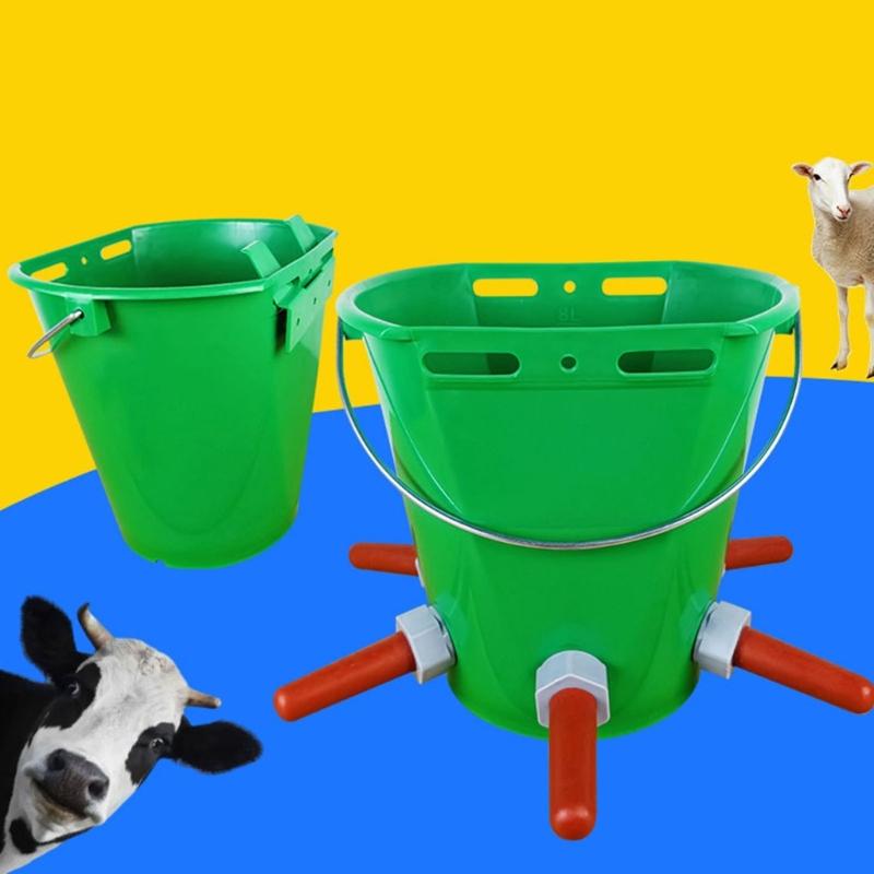8L Large Capacity Cattle Feeding Bucket Heavy Type Plastic Cattle Milk Bucket for Easy Carrying And Cleaning
