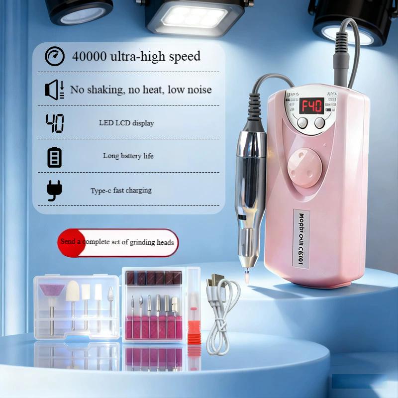 Rechargeable Nail Drill Machine, Portable Electric Nail File for Manicure & Polish Removal, Home Salon Kit