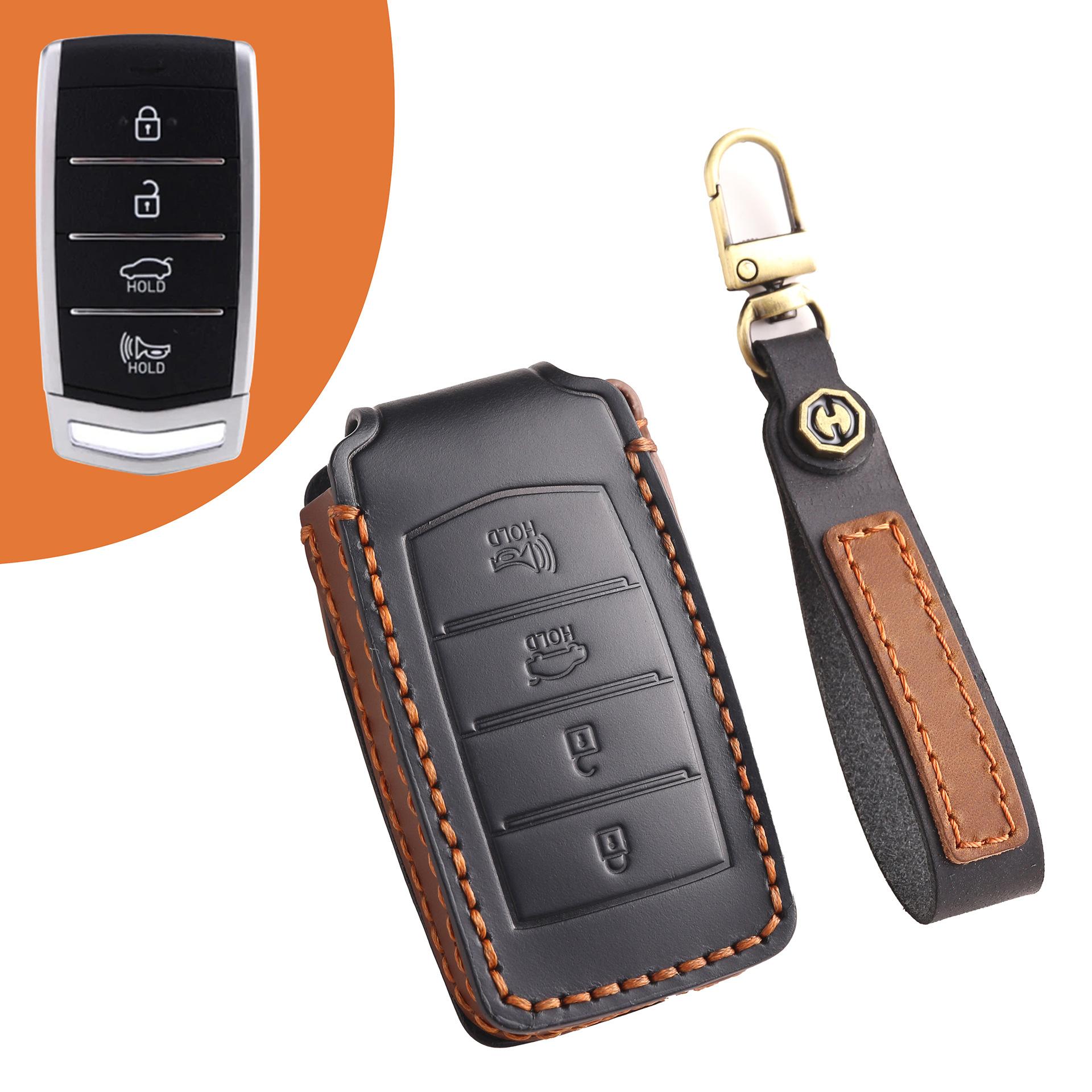 

Applicable to older Genesis GV70 80 90 Lawns Steins Leather Key Case чёрный
