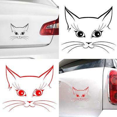 Simpatico gatto testa corpo finestra auto-styling veicolo decalcomanie adesivo riflettente decorazione