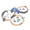 Holzeisenbahn-Set, batteriebetrieben, Montagesatz, Bauspielzeug, Simulationseisenbahn-Spielzeugmodell