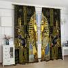 2 pieces of golden Egyptian Pharaoh ancient pattern printed curtains   pole bag curtains   home decoration   room decoration