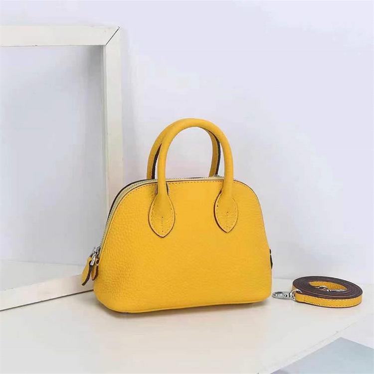 Borsa a tracolla singola in pelle bovina di prima qualità con motivo a litchi, mini borsa piccola portatile da donna