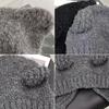 Autumn and Winter Plush Bear Knitted Hat Warm and Ear Protecting Cold Hat  Japanese-style Large Head Knitted Hat  Panda Element