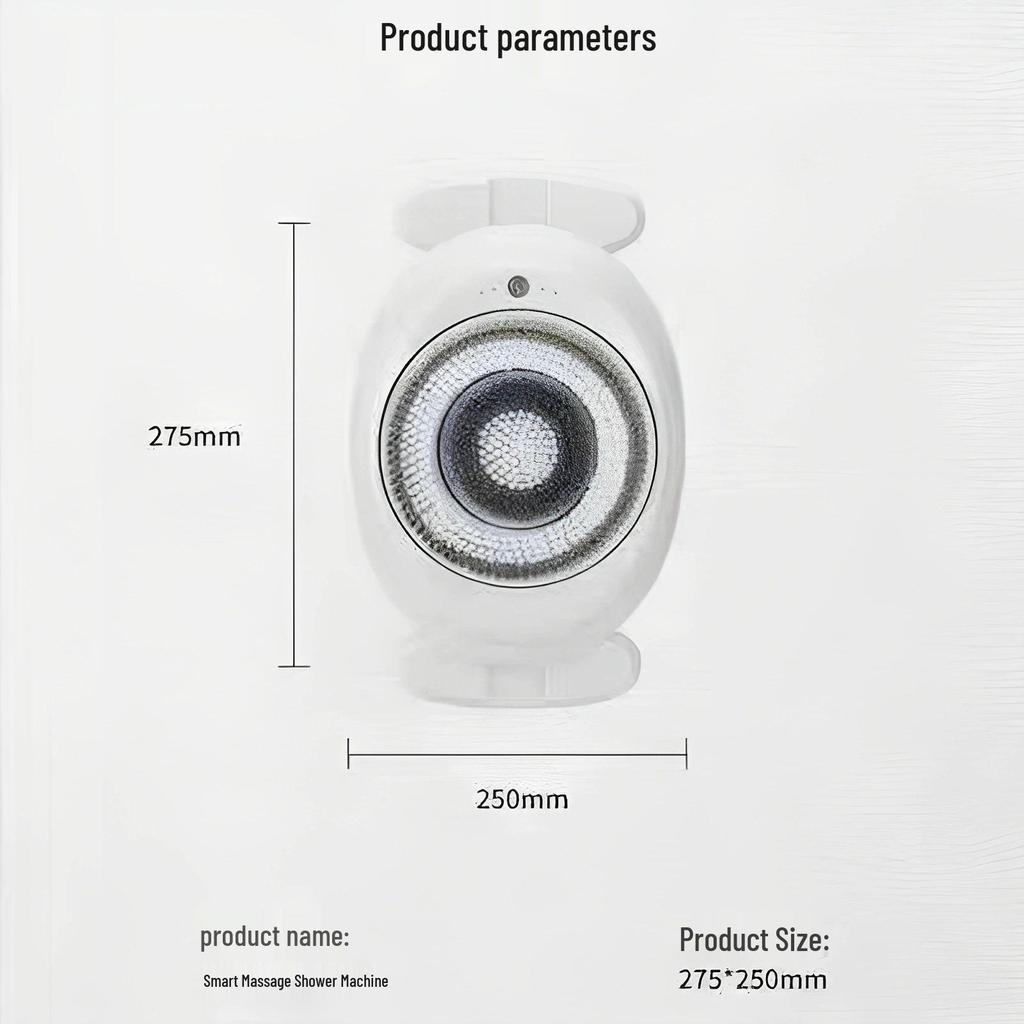 Multi-Functional Smart Wall-Mounted Electric Shower Exfoliator with Large Brush Head