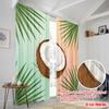 2pcs 2D Flat Printing Party Curtains Tropical Coconut Palm Leaves Polyester Fabric Without Electricity Festive Holiday Use for