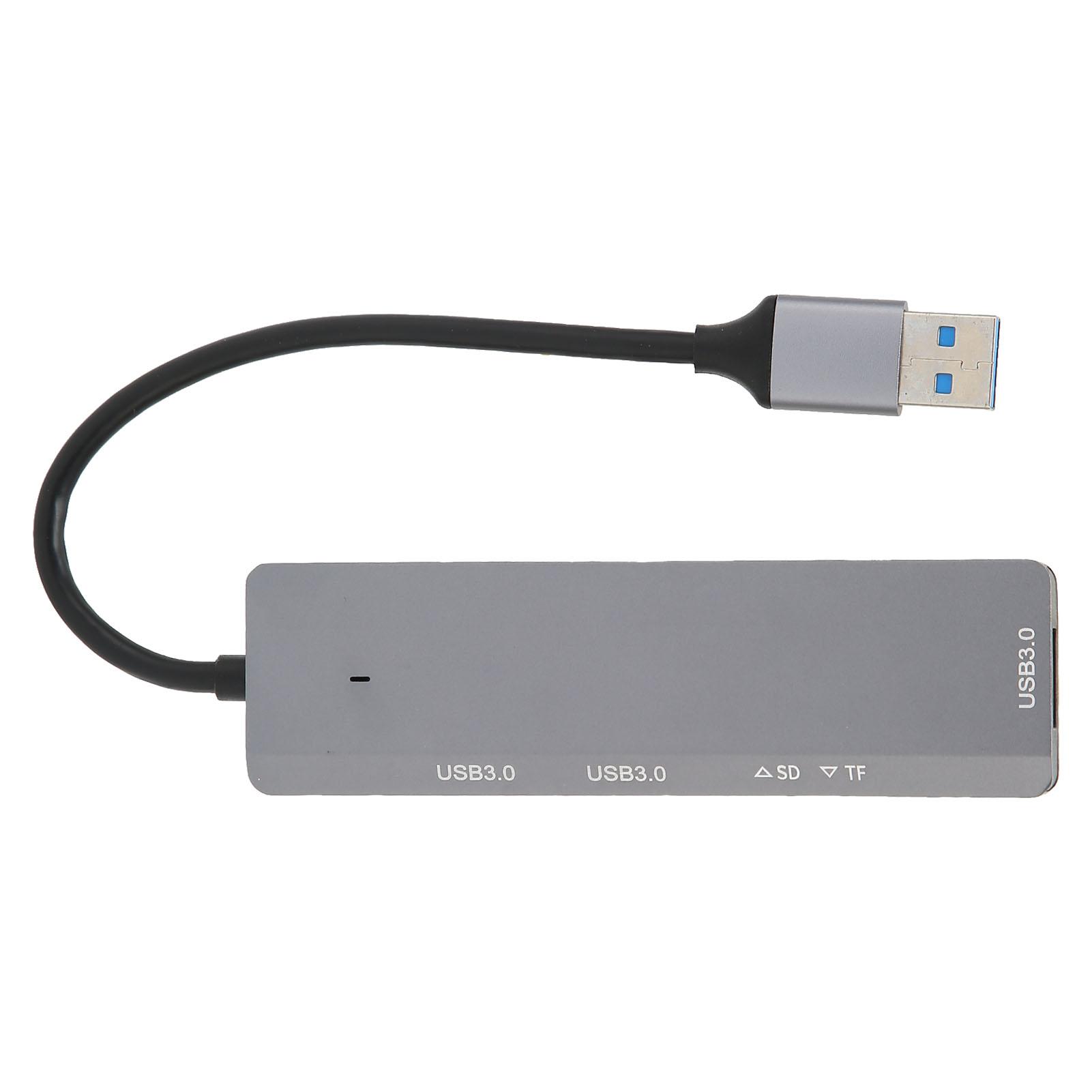 

USB Hub 5Gbps 3 USB3.0 Ports Storage and Memory Card Reader Fast Heat Dissipation Aluminum Alloy USB Splitter for PC