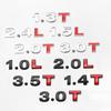 3D Metal Car Displacement Standard Rear Trunk Emblem Badge Sticker 1.0 1.2 1.4 1.6 1.8 2.0 2.5 2.8 3.0 L T 2.0T 3.0T Volume Logo