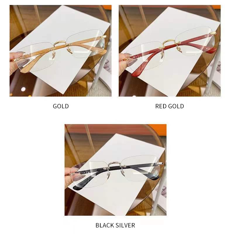Rimless Reading Glasses for Elderly Women Men Burly Wood Color Anti Blue Light Presbyopic Eyewear