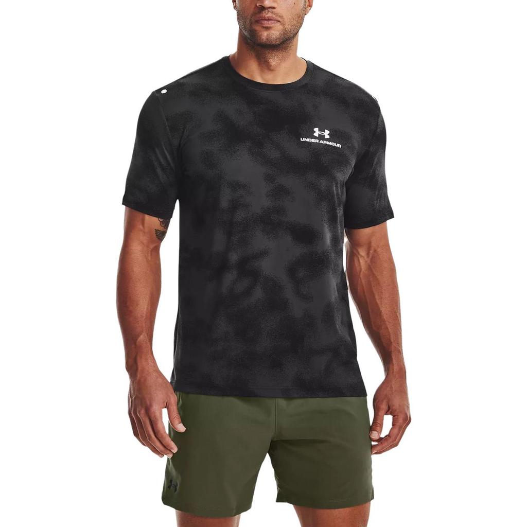 Under Armour RUSH T-Shirts Herren Schwarz Rundhals Mäßig Gerader Schnitt 1376792-001