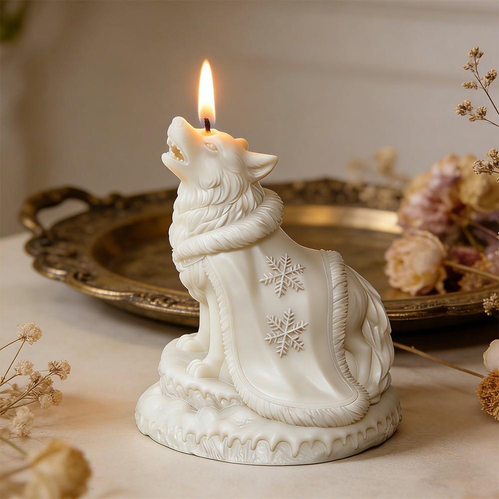 Flexible 3D Wolf Mold Cute DIY Craft Silicone Candle Mold Reusable Non-stick Aromatherapy Candle Mold Home Decoration