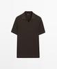 Masimodutti 100% Cotton Ribbed Knit Polo Shirt