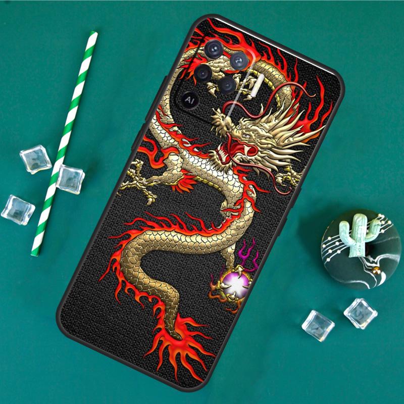Asian Chinese Dragon Case For Oppo A60 A40 A80 A16 A76 A96 A18 A38 A58 A78 A98 A91 A15 A17 A74 A94 A54 A57S Cover