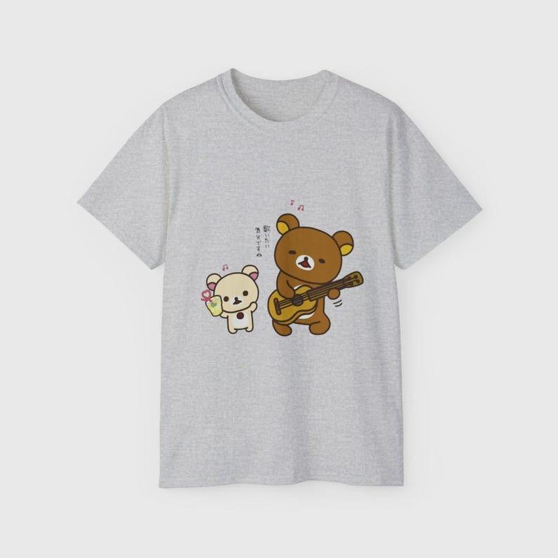Miniso Rilakkuma Korrilakkuma Japanese Characters Print Cotton Short Sleeves TShirt Men Women Kawaii Gift Casual Streetwear S