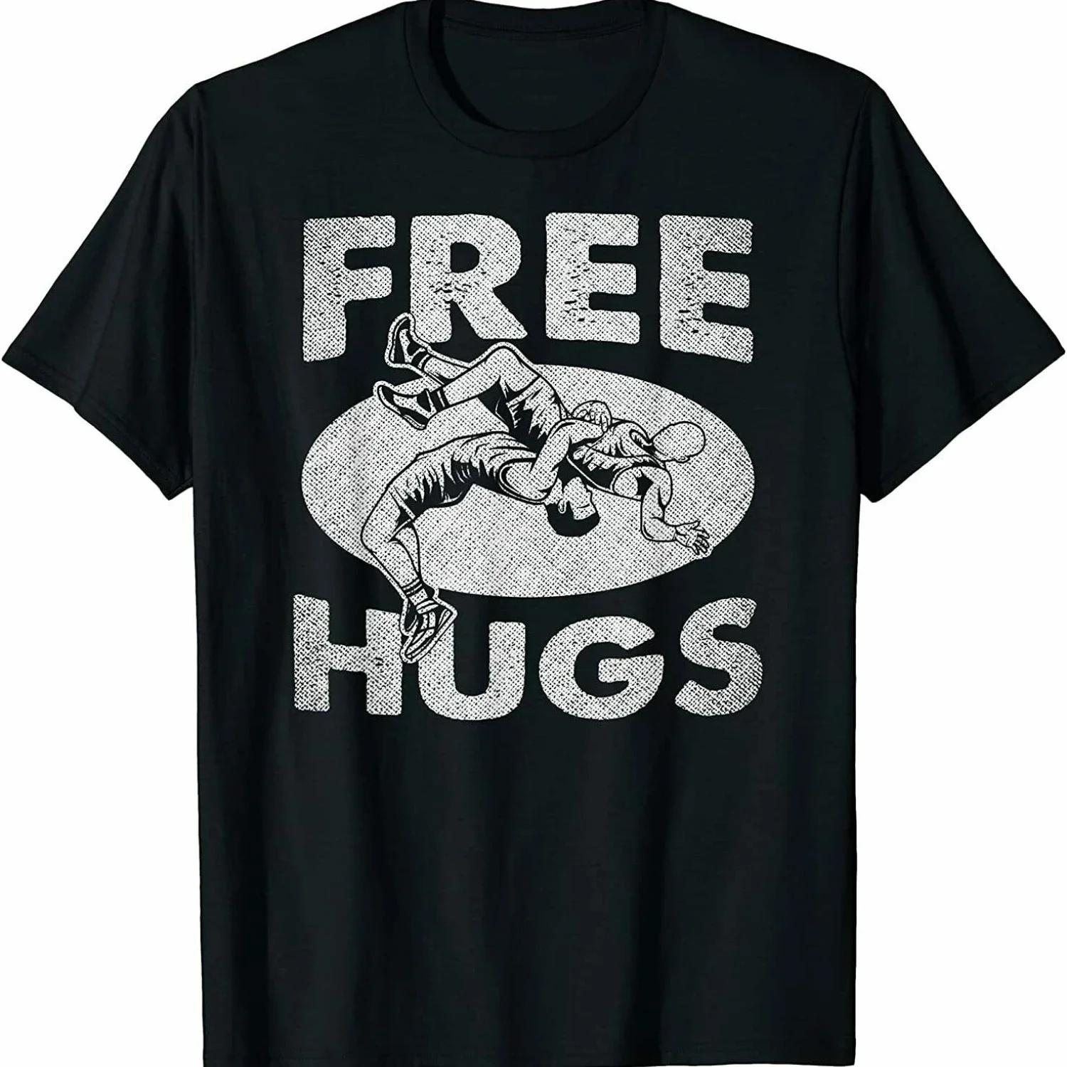 

Funny Free Hugs Wrestling T Shirts - Brand New 100% Cotton Short Sleeve O Neck T Shirts Casual Clothing Men s Tops XXXXXL чорний