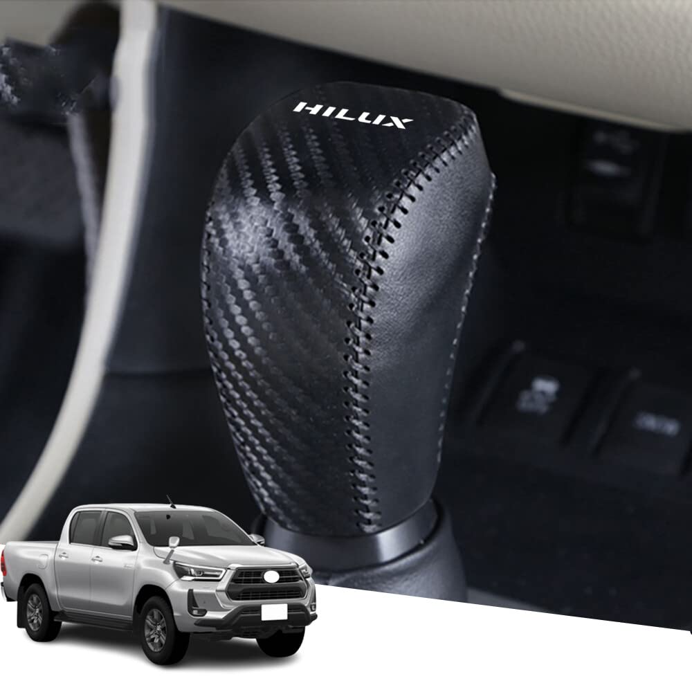 

Hearsheng Genuine Leather Shift Knob Cover, Custom Interior Accessory, Scratch Prevention, Easy to Install, hilux чорний