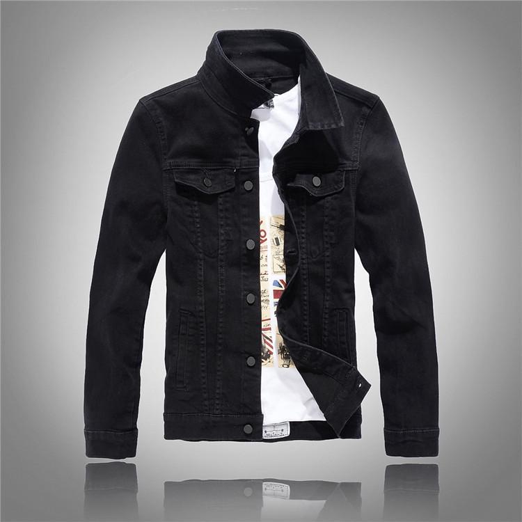 Men's Slim Fit White Washed Denim Jacket - Trendy Korean Style Long Sleeve Outerwear