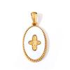 18K Gold French Vintage White Shell Flower Pendant for DIY Bracelet/Necklace Jewelry