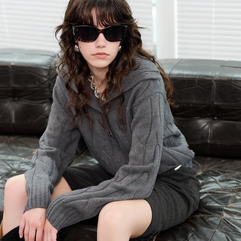 

Sancai 2025 Winter Women s Convertible Cable Knit Pullover Sweater S