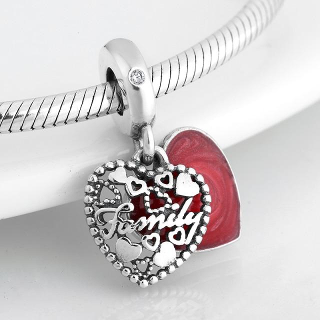 925 Sterling Silver Bead Openwork Sweet Hearts Crown Charms Beads Fit Jiuhao Bracelets Bangles Diy Womens Jewelry