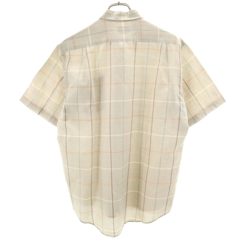 Burberrys 90s Linen Blend Old Check Pattern Short sleeve shirt L Gurege Men's Used