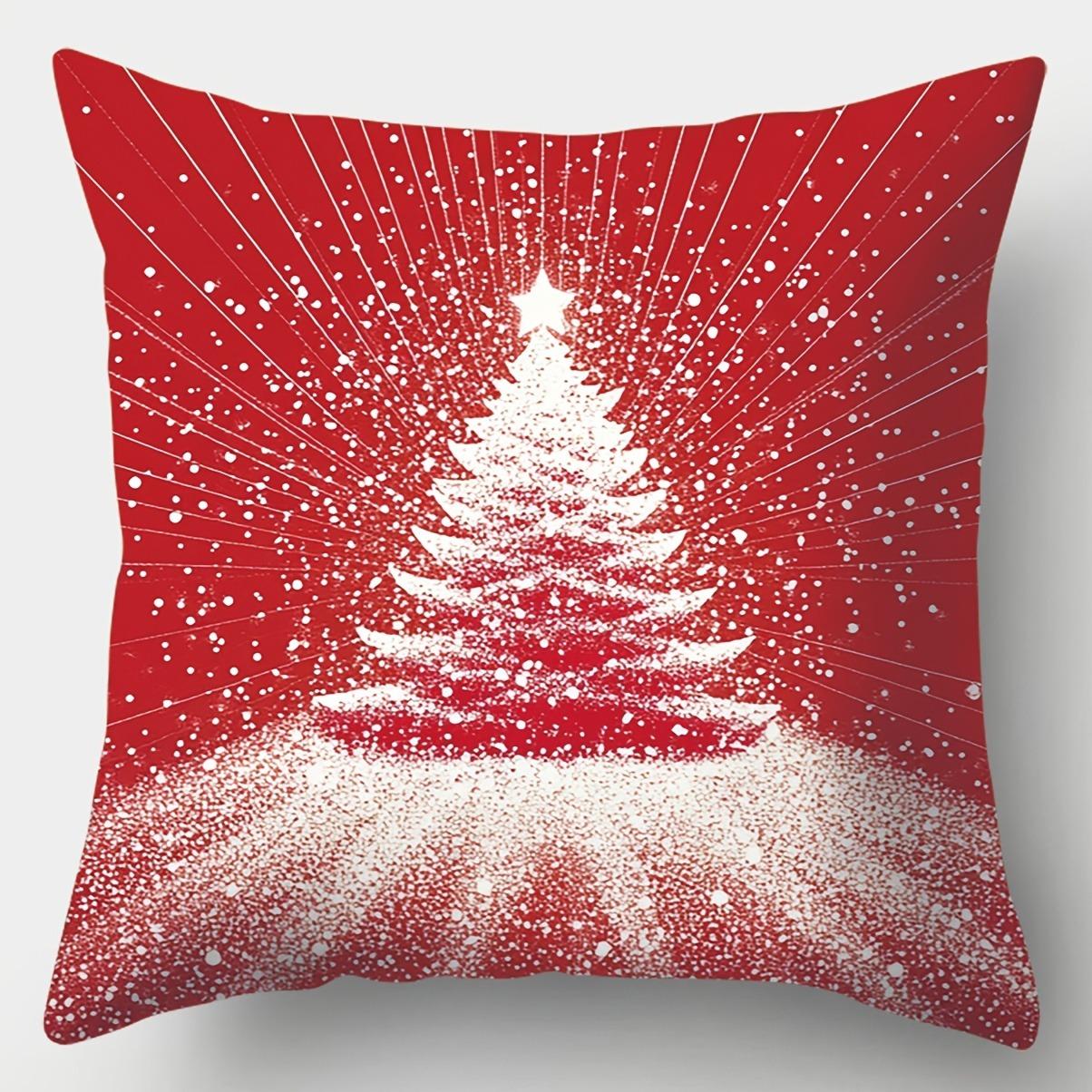 

Домашний Декор Рождественской Тематики Сияющий Олень и Дерево Подушки Узор Наволочка Подходит Для Дивана Спальни Автомобиля Наволочка 40x40cm