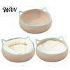 All Season Cat Bed Basket with Cushion Cotton Rope Handwoven Pet Spacious Breathable Ear for Indoor Cats Stretch Space