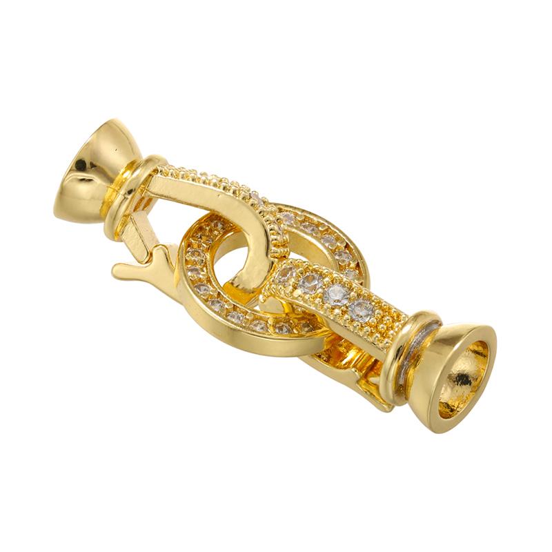 ZHUKOU Hooks for jewelry making women bracelet jewellery making supplies Cubic zirconia connectors jewelry materials VK197