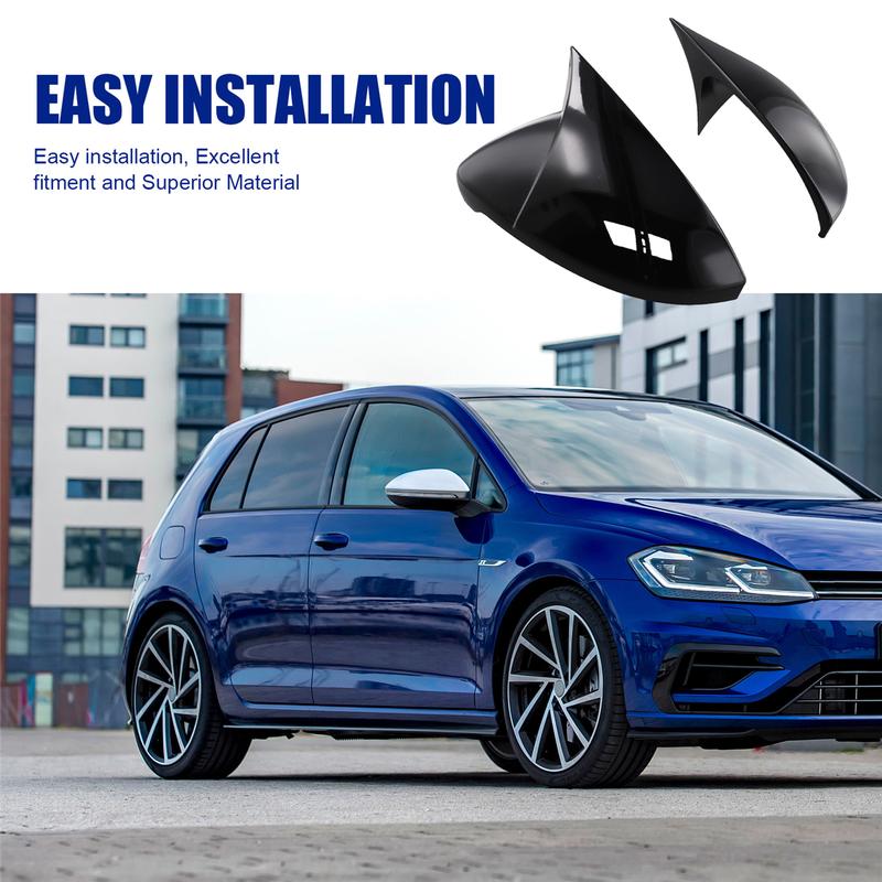 Car Black Side Mirror Covers for Volkswagen Golf 7 MK7 7.5 GTI GTD GTE R Touran