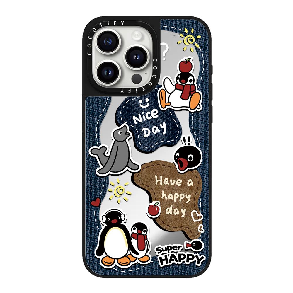 Applicable to Apple 16promax mobile phone case iphone15pro mirror tide brand cartoon cute apple 16promax