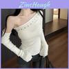 Summer Girl Style Sweater With Rhinestones And Off Shoulder Design For Youth Fashion