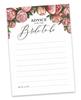 Inkdotpot Advice For The BrideA  CardsA  Set Of 50A  FloralA  Bridal Shower Activity