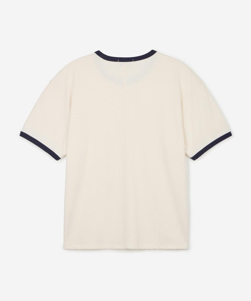 Tienjiti W Cropped Ringer Tee (Cream) Tnts6E210Cr