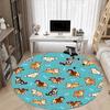 1pc Dogs Bones Office Round Area Rug, Under Office Chairs Bedroom Living Room Home Decor, Room Deco