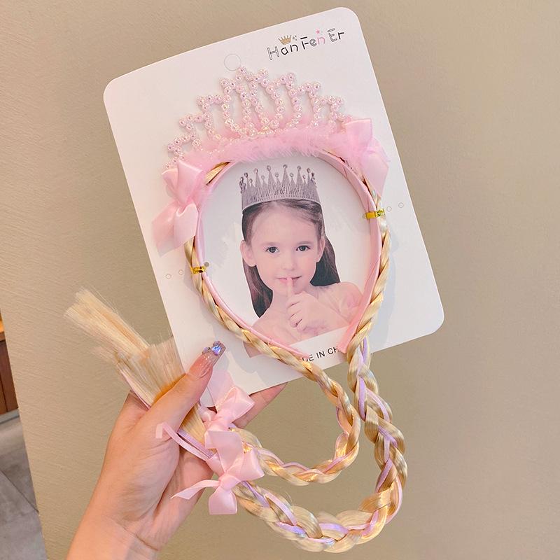 

Замороженная Эльза Принцесса Корона Парик с Косой Ободок и Заколки для Волос для Девочек