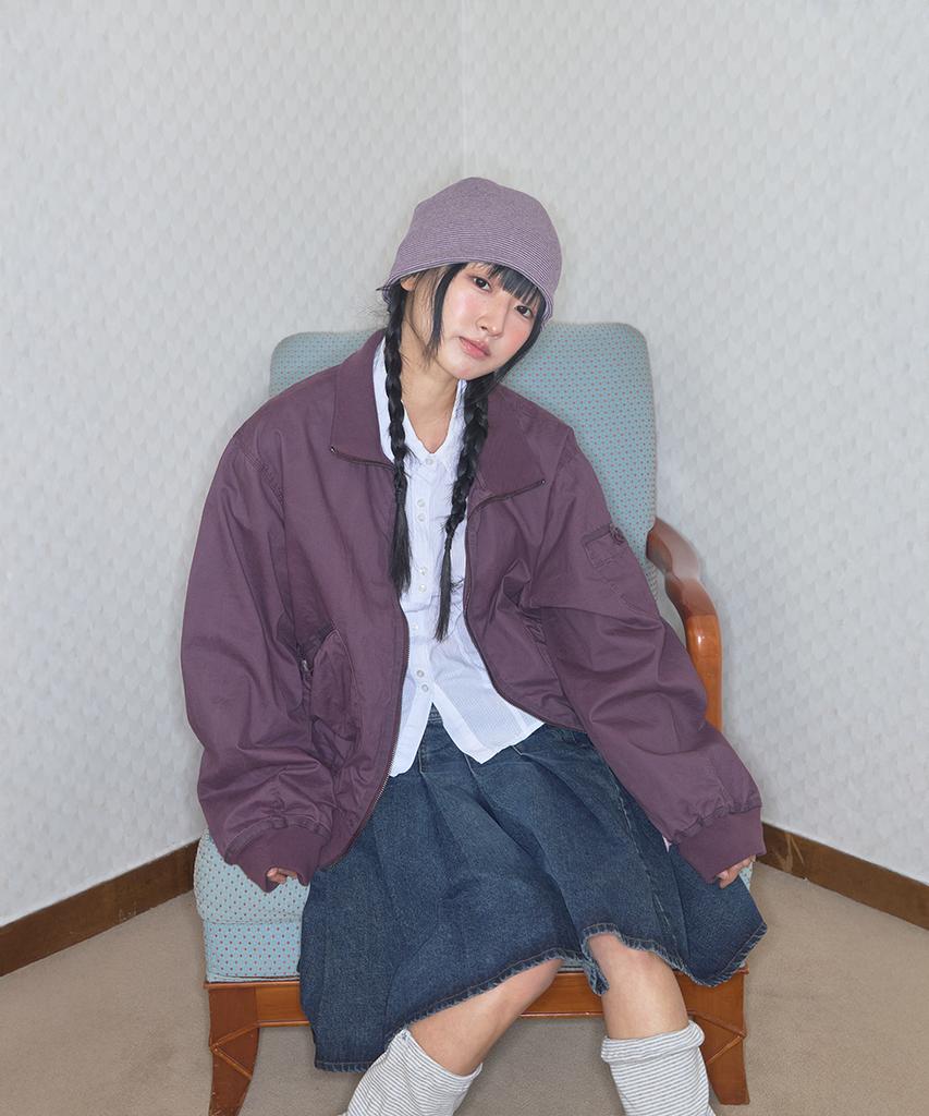 Kiibi Cozy Stripe Reversible Beanie Purple