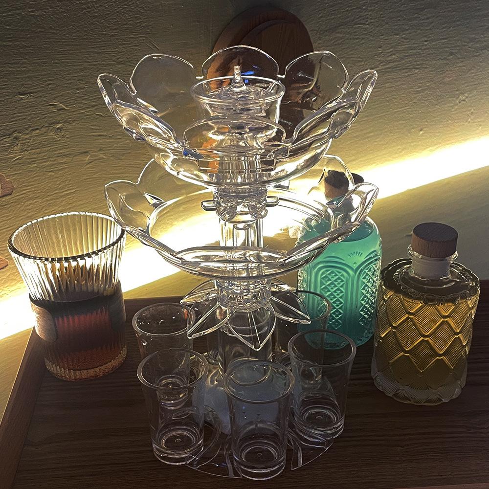Set Decanter Lotus di Terza Generazione con Sei Bicchieri - Strumento per la Preparazione di Cocktail