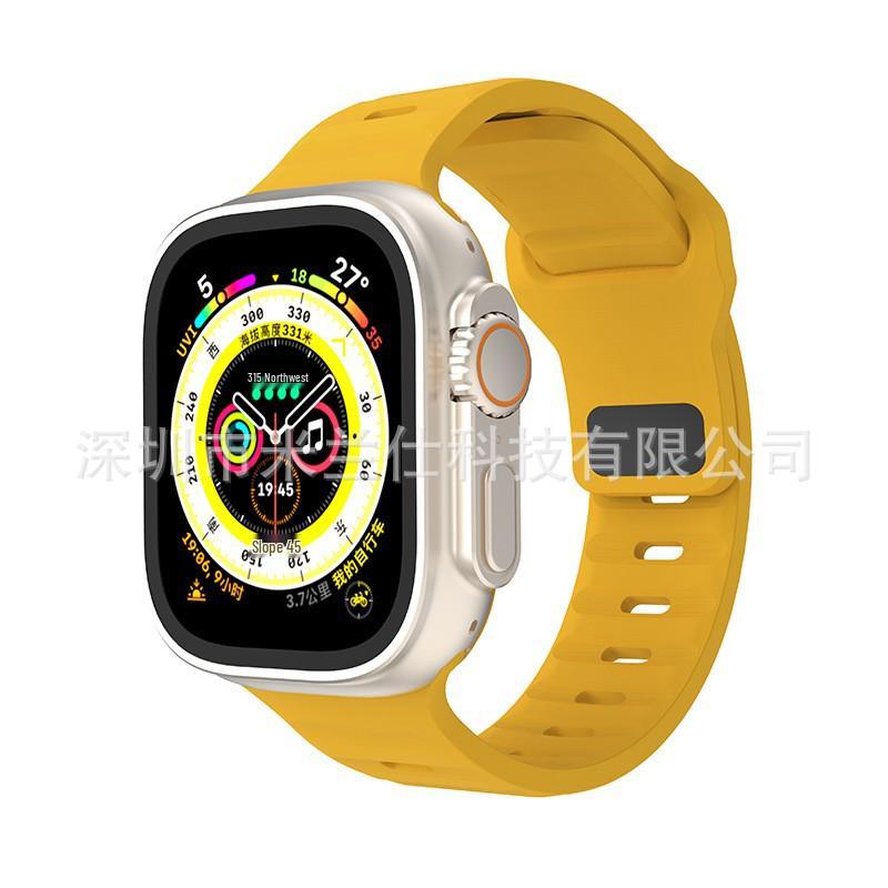 IWatch7 Diamantschnalle Horizontaler Streifen S9 Silikonarmband für Apple Watch 8/Ultra