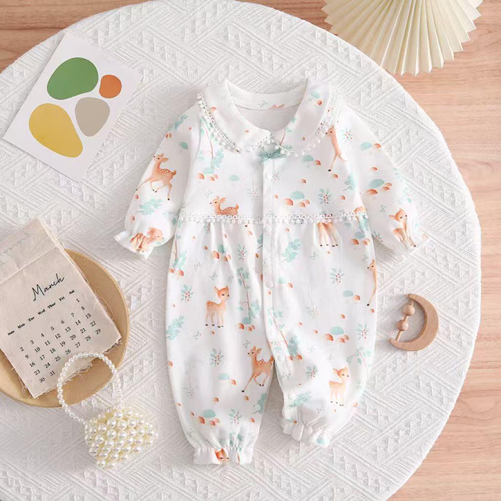 

Детский ромпер с длинным рукавом - Милый и модный костюм для ползания для младенцев на весну и осень 59 cm