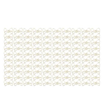 100 pièces Jolis trombones Antidérapants Forme nœud Anti-rouille Colorfast Métal Trombone Clips pour agenda pour l'école