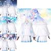 Sweet And Fresh White Cape Style Snow Initial Cosplay Outfit With Wig For Women