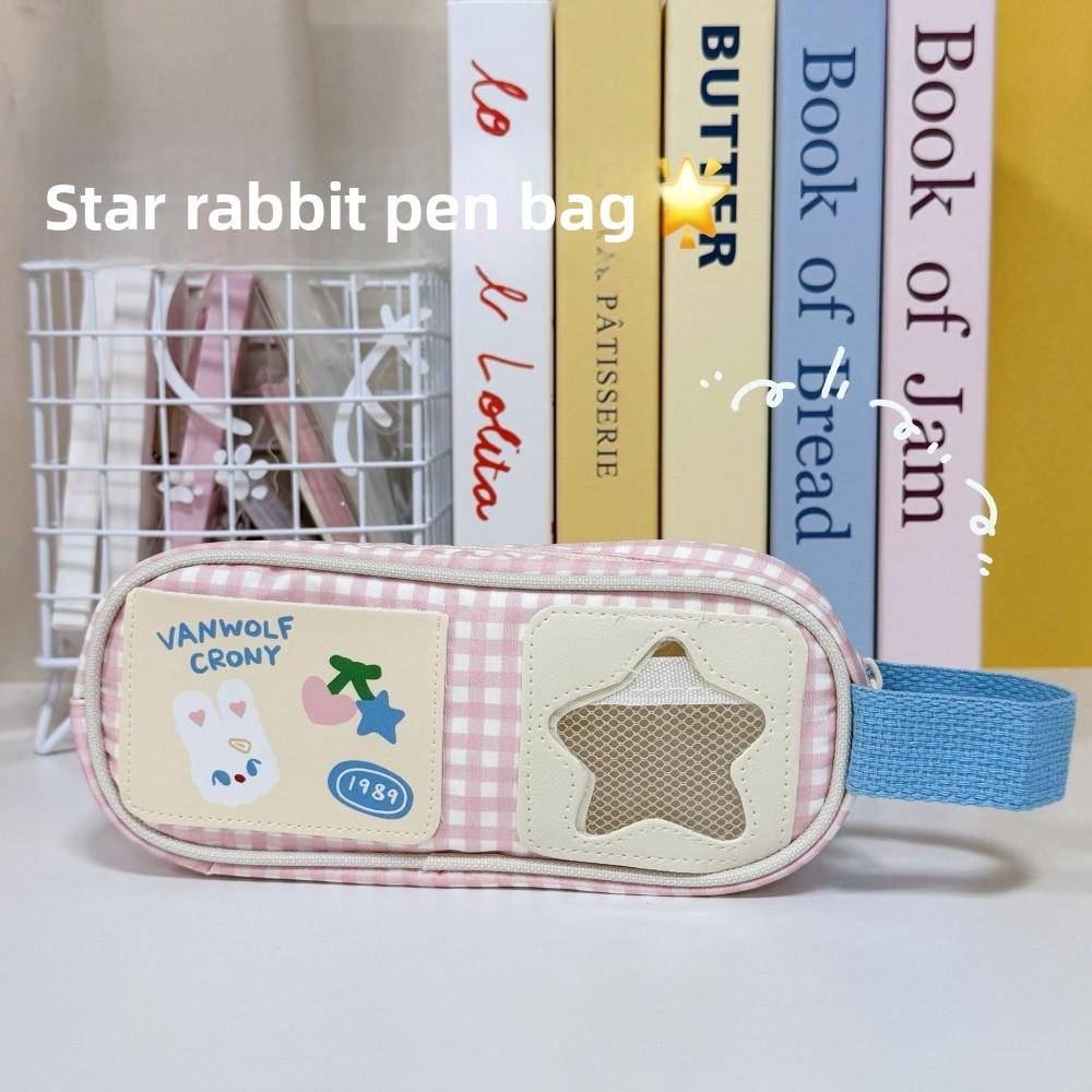 Rabbit Cartoon Stationery Bag Picnic Series Pen Pencil Case Kawaii Pencil Bag  Boys Ang Girls
