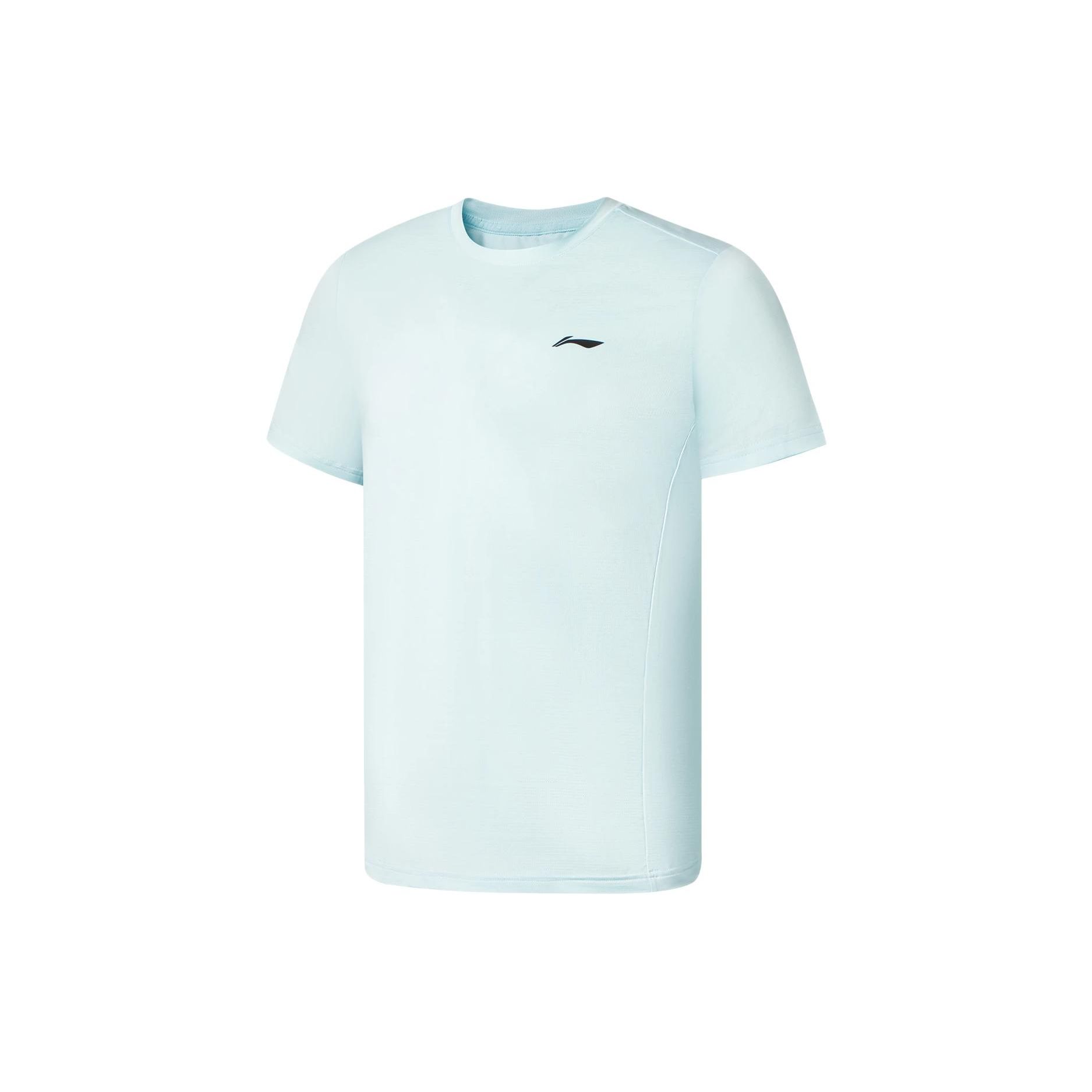 

Li-Ning Fitness Series Quick-Dry Round Neck Solid Color Short Sleeve T-Shirt Men Tops Light-Blue ATSS069-12 XXXL