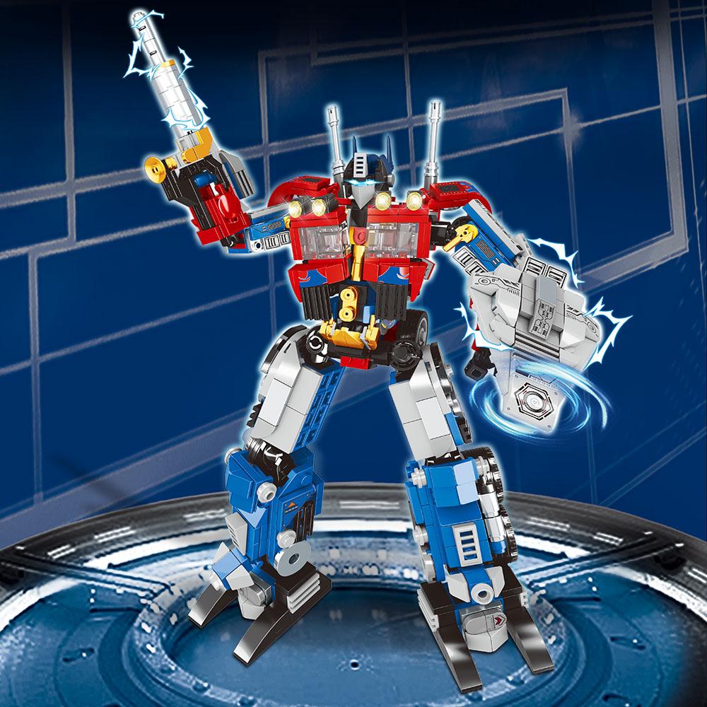 Roboter-Bauspielzeug-Set, einschließlich 2 Transforming-Roboter-Baukästen, Truck Soldier Overrun Soldier, Bau-LKW-Blöcke zum