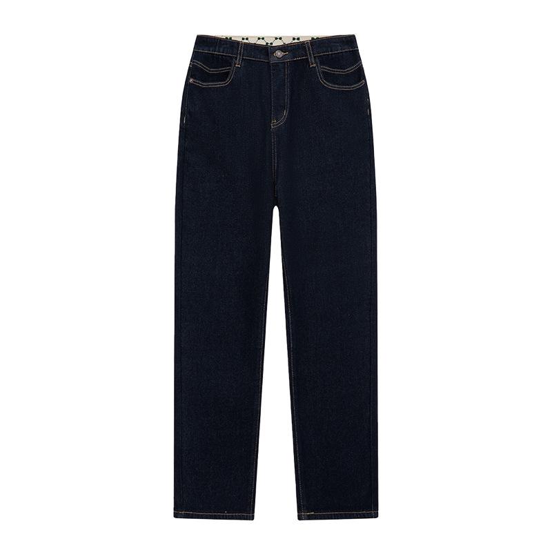 

Women s High-Waisted Stretch Denim Cigarette Jeans - Brushed Flannel, Petite, Thickened Winter 2025. 2XL